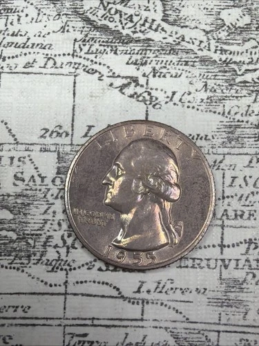 1955 Washington Quarter MS Beautiful coin Gorgeous Toning- WQ03