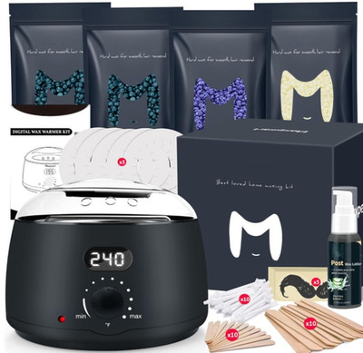 Kit depilación cera caliente digital para cuerpo rostro bikini piel sensible