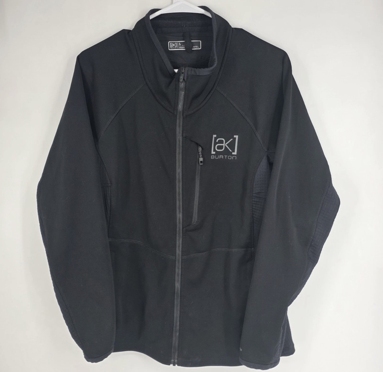 Burton AK Helium Power Grid Cremallera Completa Vellón Para Hombre Grande Negro Polartec