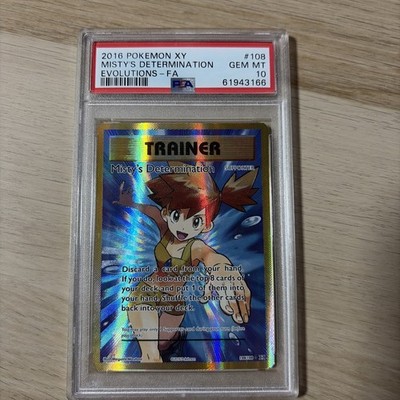 MISTY'S DETERMINATION POKEMON 108 2016 XY EVOLUTIONS FULL ART ENGLISCH PSA 10