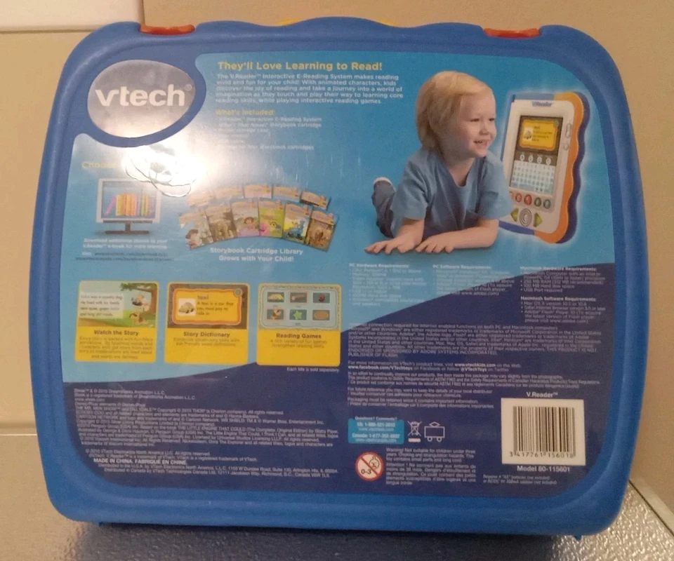 Vtech V. Reader interactive Reading System With 7 Cartridges Included  Works - Image 2 of 4