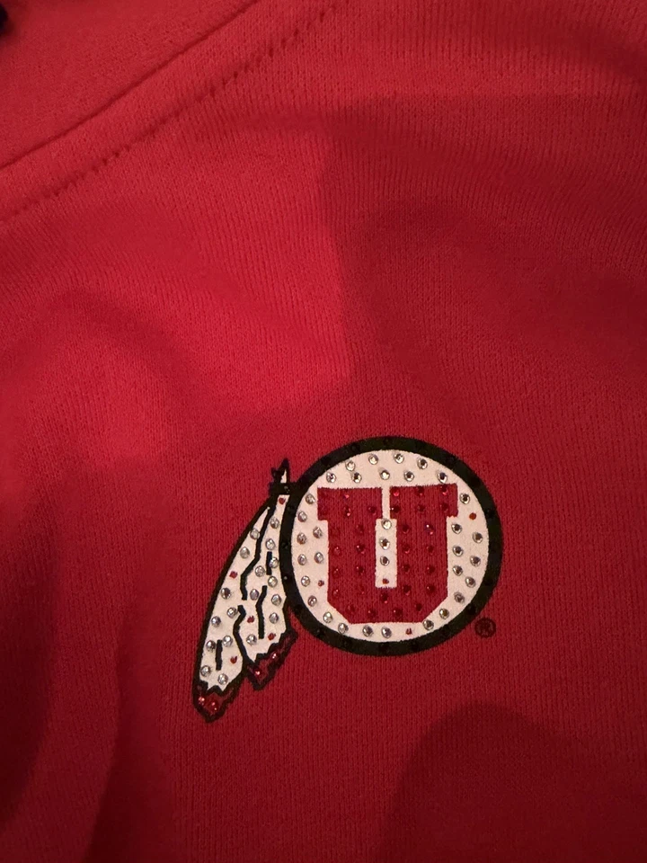 Utah Utes Rhinestone Quarter Zip Pullover Sweatshirt Women's No Tag - Image 3 of 4