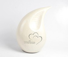 Large Teardrop Cremation Urn For Large Adult Ashes Fully Personalised Pearl