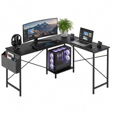 L Shaped Desk, 50 Inch Reversible Computer Desk Corner Gaming Table with CPU ...