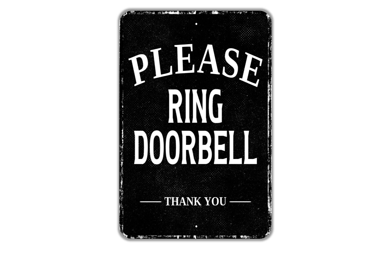 Please Ring Doorbell Thank You Sign - Indoor Or Outdoor Metal Wall Art - Custom-image