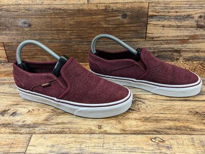 Vans Women's Size Maroon Suede Alligator Croc Print Slip On