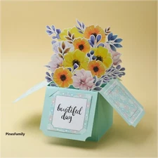 G02-3D Pop Up Flower Box Greeting Card | Valentines, Birthday, All Occasions.