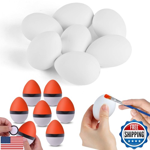 xutengy 12Pcs Easter DIY Paintable Eggs with Doodle Kit, White Eggs Dye Kit f
