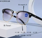 Square Bifocal Anti-Blue Light Reading Glasses For Men Outdoor Sunglasses New