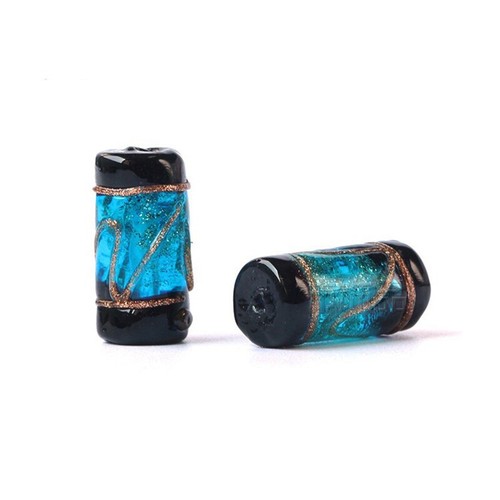 5PCS 16x8mm Cylinder Handmade Lampwork Glass Loose Beads for Jewelry Making - 第 5/14 張圖片