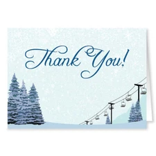 Season's Greetings Ski Theme Boxed Note Card - Skiing Note Cards - 14093