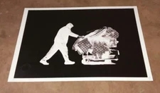 DEATH NYC ltd signed LG street art print 45x32cm homeless shopping cart negative