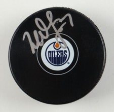 Milan Lucic Signed Edmonton Oilers Logo Hockey Puck (JSA COA) 
