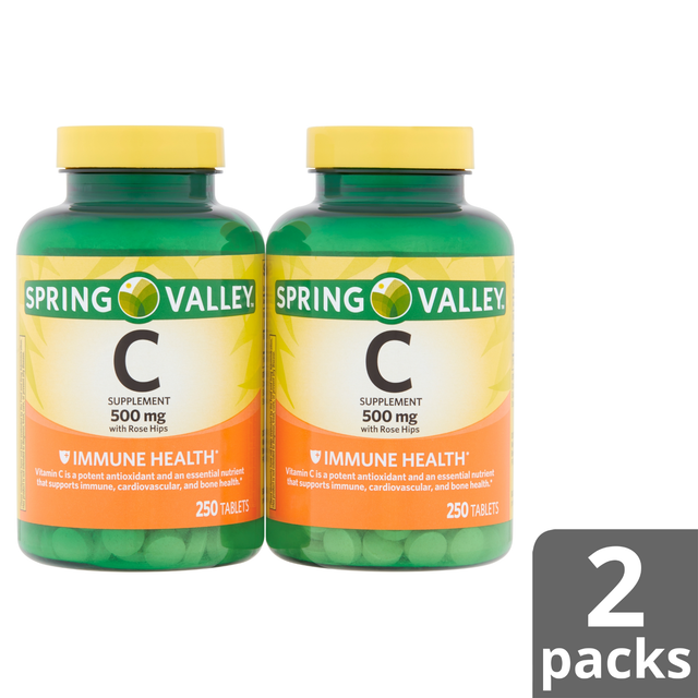 Spring Valley Vitamin C 500mg 2 x 250 500 Tablets Total