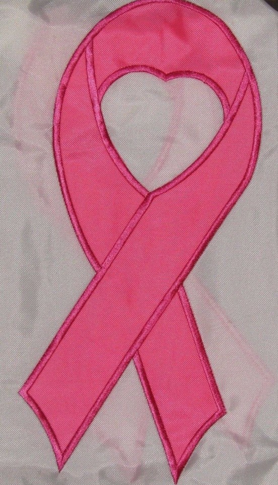 60" Breast Cancer Awareness Pink Ribbon Embroidered Nylon Wind Sock ...