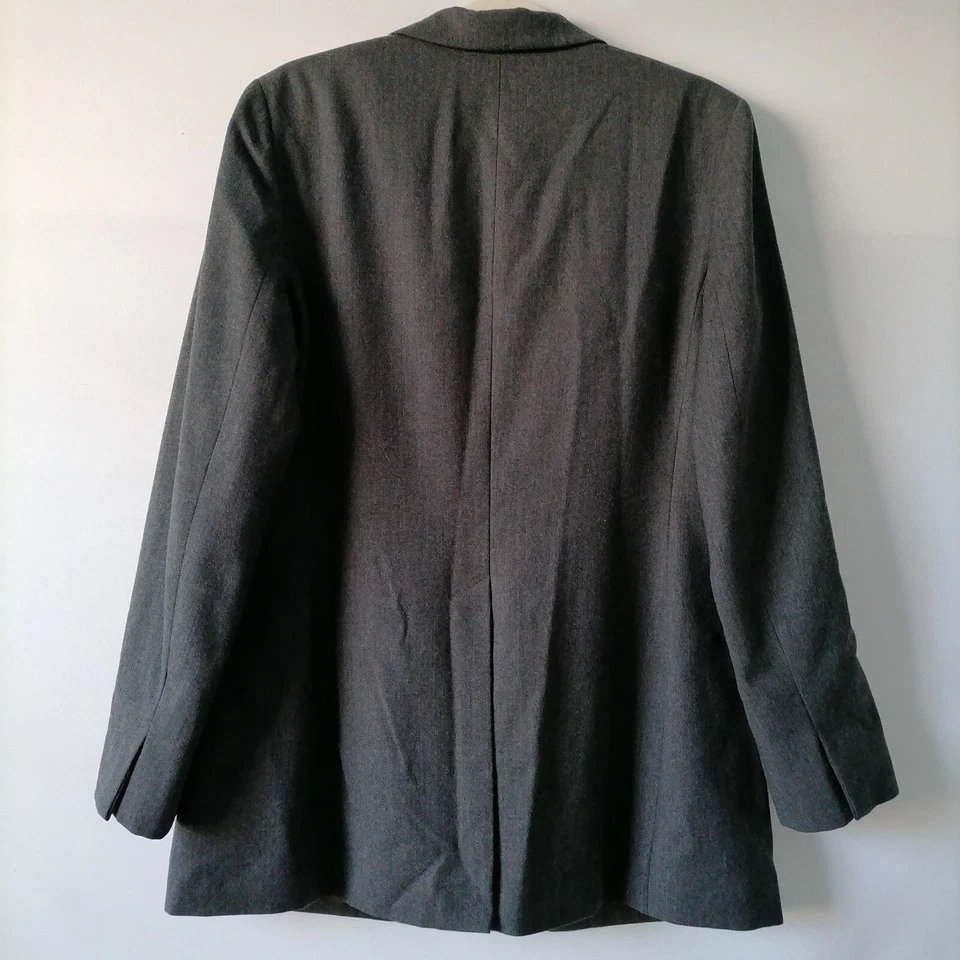 Blazer Jones New York para mujer negro carbón de un solo pecho de lana talla 12 Foto 2 de 4