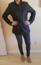 Remy Usa Women Black Light Lamb Skin Brushed Leather Jacket Size S (runs Larger)