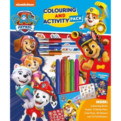 Paw Patrol Mal- & Aktivitätspaket Buchaufkleber & Farbgelstifte Geschenkset