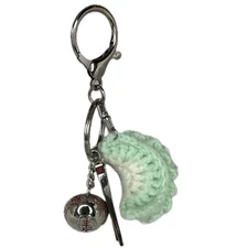 Cute Crochet Chinese Dumpling with bowl and chopstick Keychain