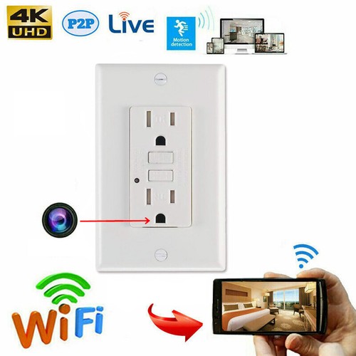1080P Wifi P2P Nanny Camera in AC Wall GFCI Socket Outlet Are Fully