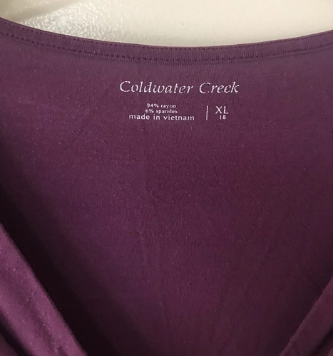 Coldwater Creek Ladies Purple Blouse Size XL 18 - Picture 2 of 7