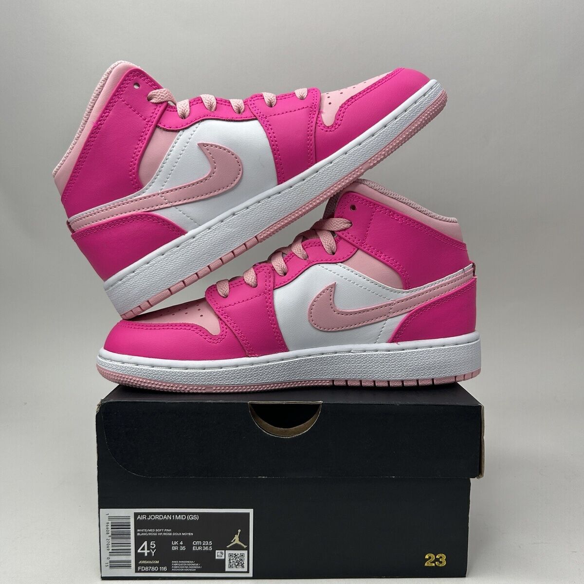 Nike Air Jordan 1 Mid GS “Fierce Pink/Barbie” FD8780-116 4.5 Nike Air Jordan 1 Mid GS “Fierce Pink/Barbie” FD8780-116 4.5