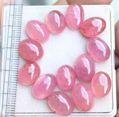 Natural Ruby Cabochon Oval 76.70 CT 9*13 Mm Loose Gemstone Loose Ruby 13 Pc