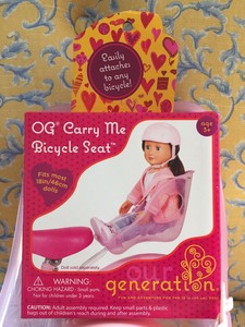 Details About Doll Bike Seat Carrier For 18 Our Generation Helmet For Girl Boy Ag Dolls New