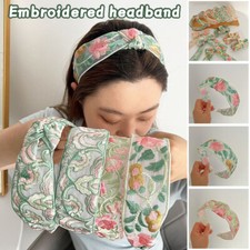 Chiffon Embroidery Flower Hairband Women Headband Hair Accessories Bow Hair Clip