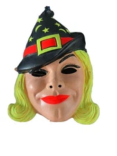 ***RARE***Vintage 1965 Ben Cooper "Bewitched" Halloween Mask Not Faded