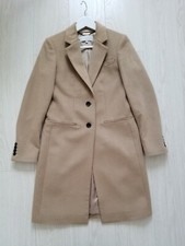 Hobbs Tilda Longline Wool Coat Formal Smart Coat Beige Size Uk 10 Workwear