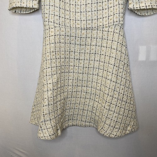 Just Me Women's Tweed Dress - Black & White with Gold Sparkle, Size S - Picture 4 of 6