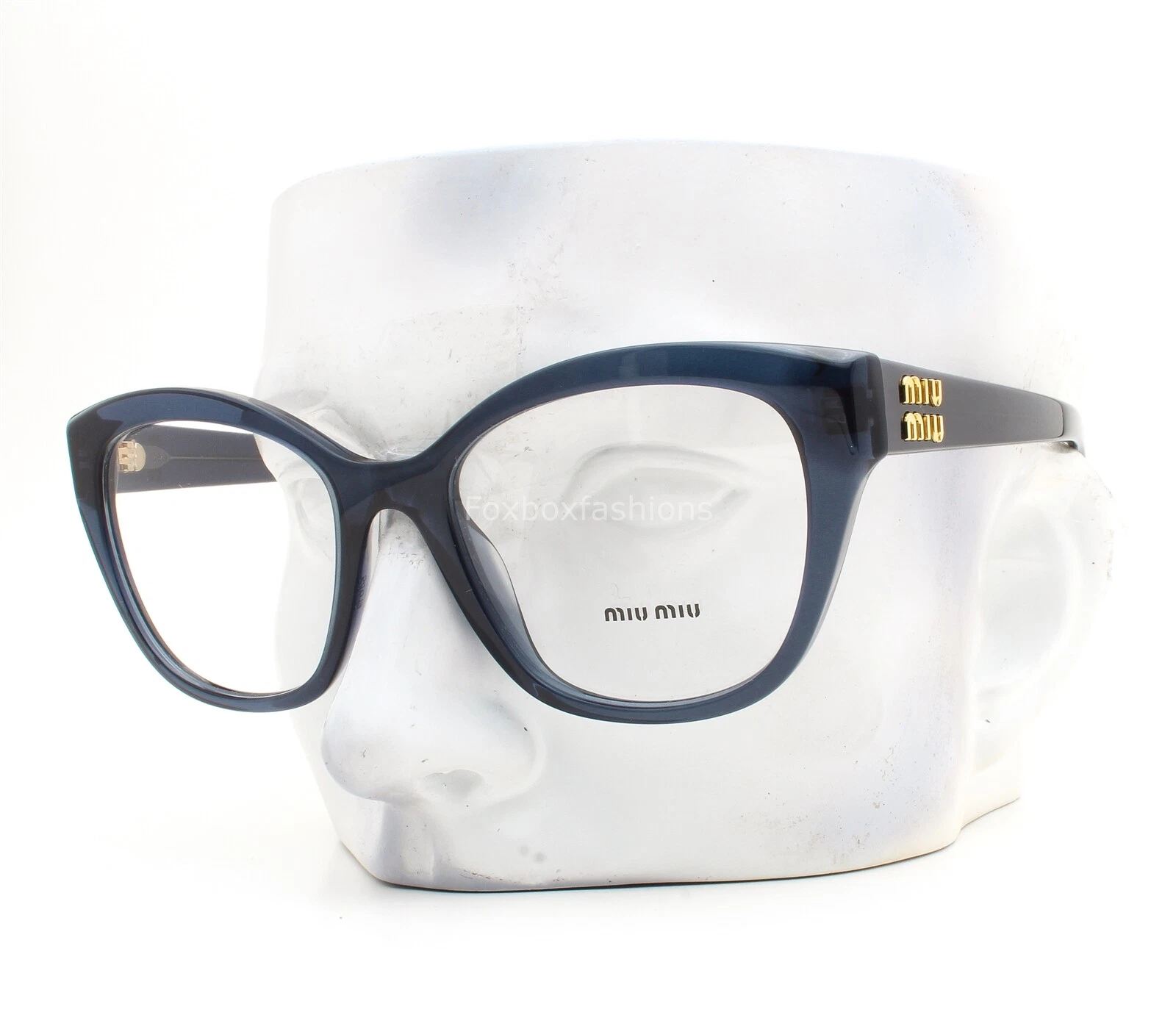 Miu Miu Eyeglasses Glasses VMU 05X 08Q 1O1 Crystal Dark Blue 52mm with Case
