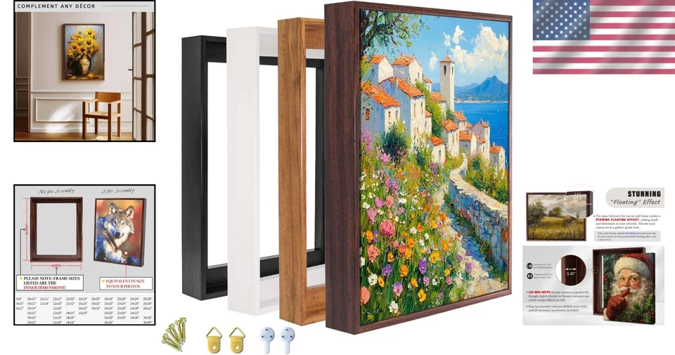 Contemporary 16x20 Floating Frame, Dark Oak - Image 2 of 4