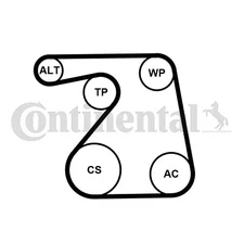 6PK1360K1 CONTINENTAL CTAM V-RIBBED BELT KIT FOR OPEL, VAUXHALL
