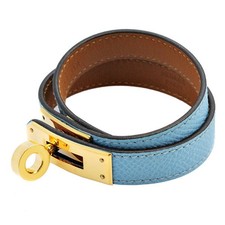 Hermes HERMES Kelly Double Tour Bracelet Epson Gold Hardware Celeste T2 U Stamp