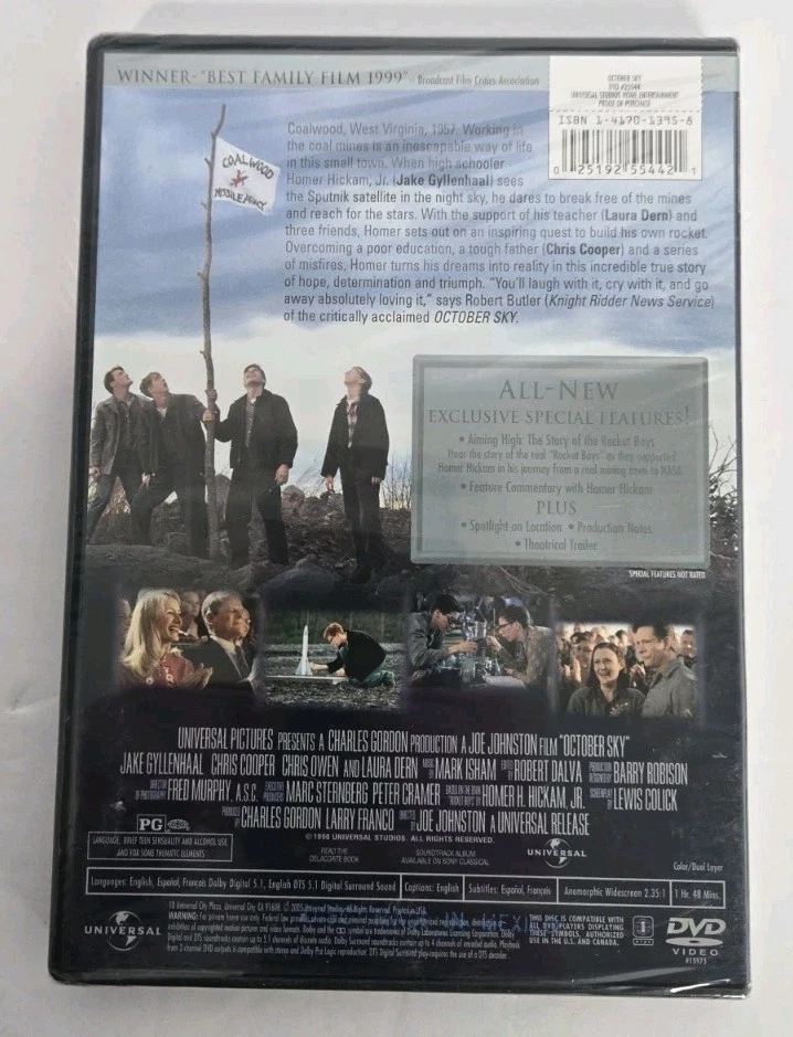 October Sky DVD Special Edition Widescreen New And Sealed - Image 2 of 3