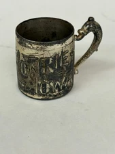 Gowrie Iowa Small Souvenir Cup Rockford Silver P Co. Quadruple