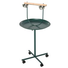 48" Bird Parrot Play Stand Cockatoo Gym Perch Metal Pet Feeder w/ Bowls Wheels