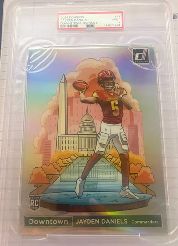 2024 Panini Donruss Jayden Daniels Downtown! Oversize Rookie #16 PSA 9 Mint
