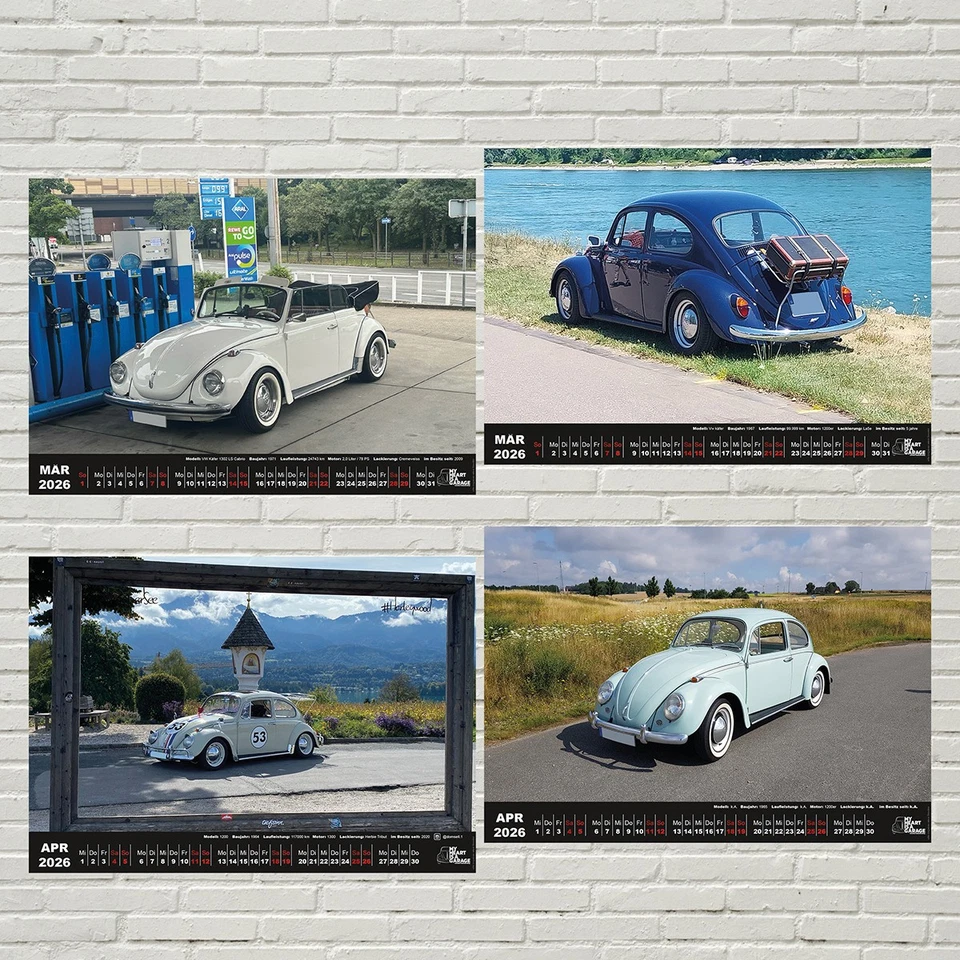 Fan Kalender 2026 - durch das Jahr mit dem VW Käfer (DinA3 quer) - Bild 3 von 4