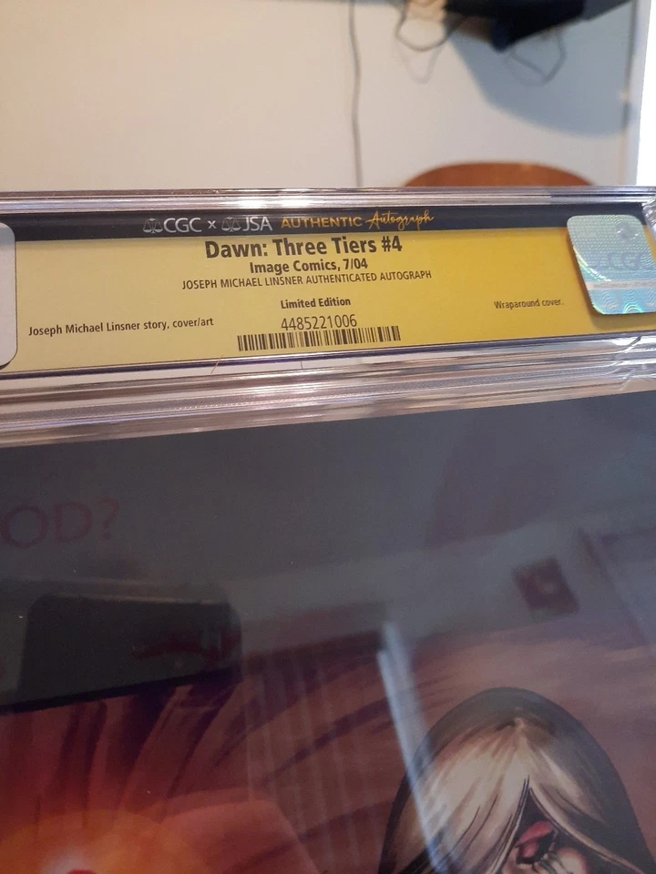 Dawn Three Tiers 4 JSA CGC 9.8 Authenticated Autograph Joseph Micheal Lisner - Image 3 of 4