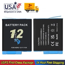 [1/2 Pack] For GoPro Hero9 Hero10 Hero11 Hero12 Replacement Battery SPBL1B-C
