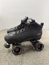 Sure Grip Roller Skates Mens 8 Wm 9 Cyclone Black Faux Leather Lace Up Quad