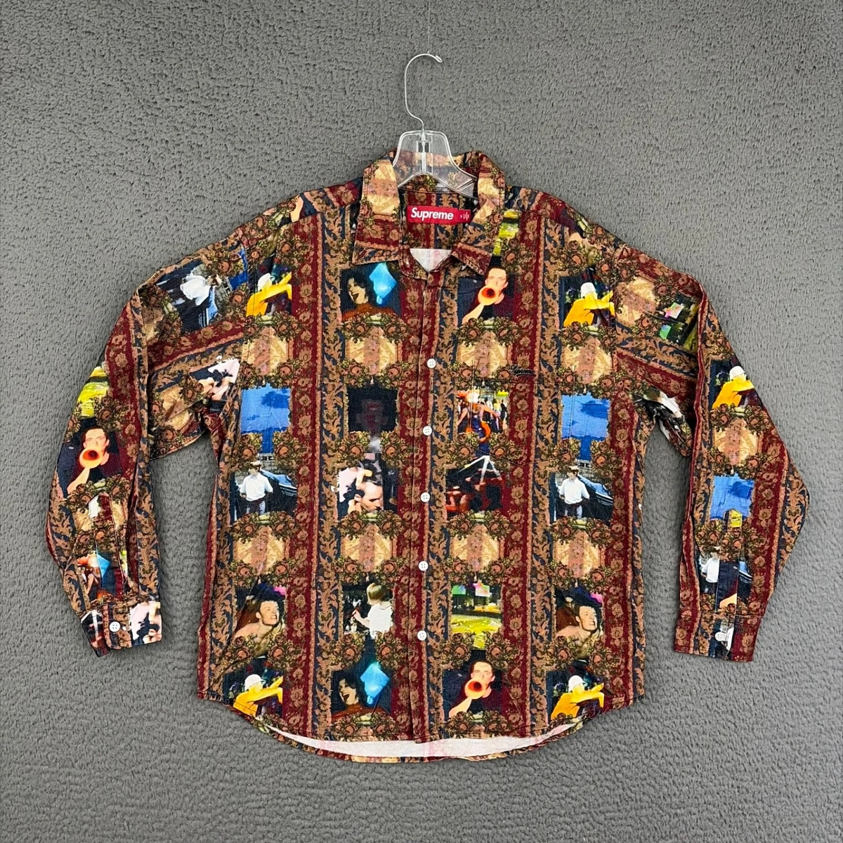 Supreme Corduroy Long Sleeve Casual Button-Down Shirts for Men for