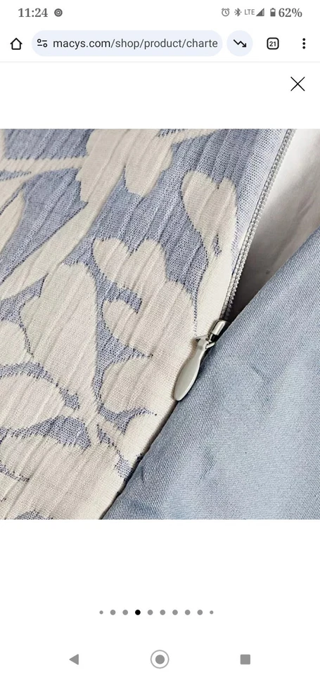 Juego de edredón "Silhouette Floral" tamaño king con fundas de Charter Club, nuevo con etiquetas, azul... Foto 3 de 4