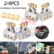 2/4PC Gauge Positive Negative Car Battery Terminal Clamp 0/2/4 or 8/10Connectors