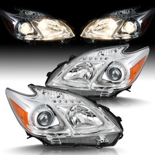 Pair Headlights Driver Passenger For 2012 2013 2014 2015 Toyota Prius Headlamps