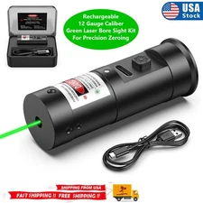 Rechargeable 12Gauge Green Laser Bore Sight Kit 12GA Shotgun Boresighter Sighter