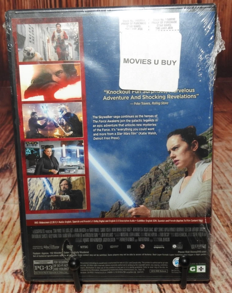 Star Wars Episode VIII The Last Jedi (DVD,2017) BRAND NEW SEALED - Image 2 of 4